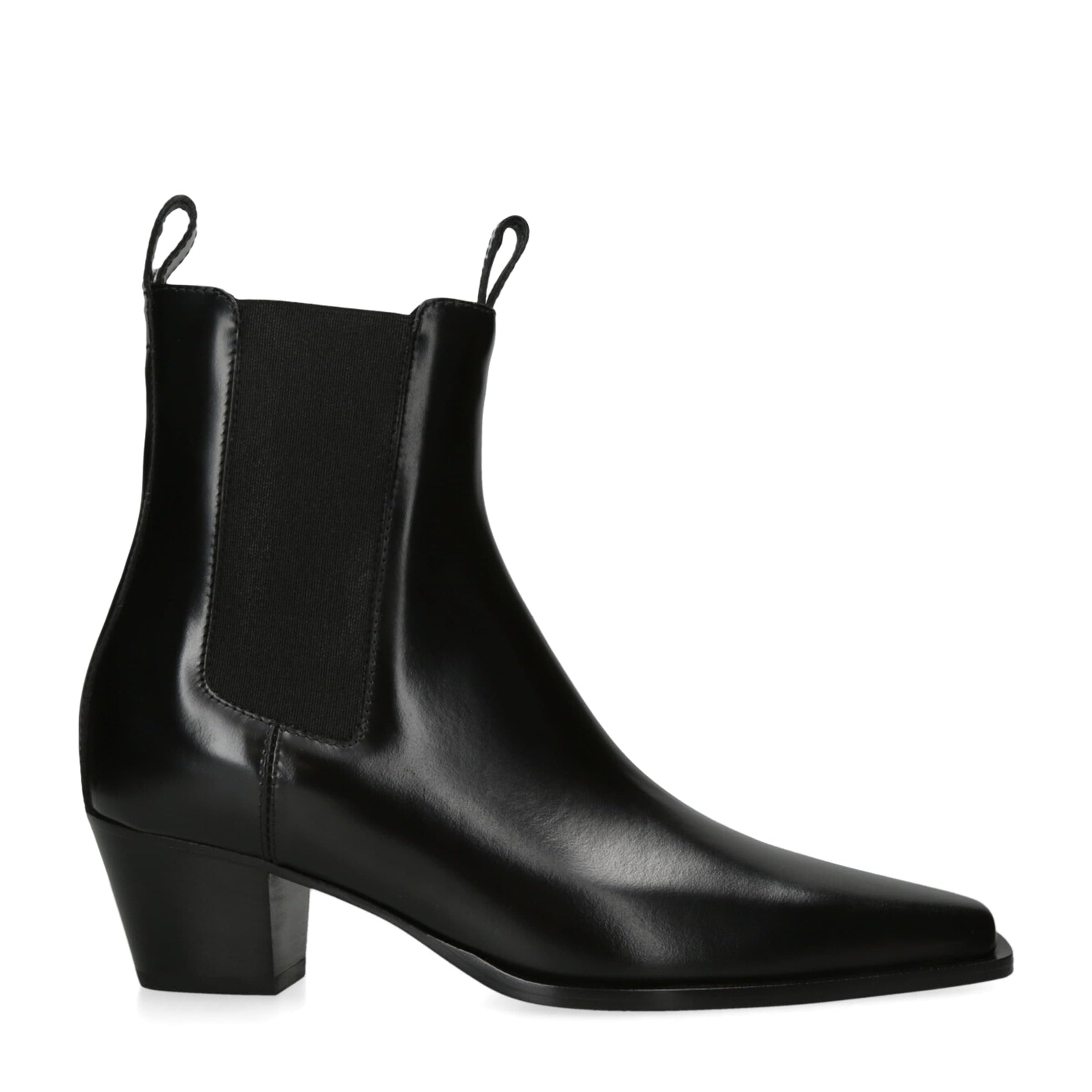 Black Leather The City Ankle Boots 50