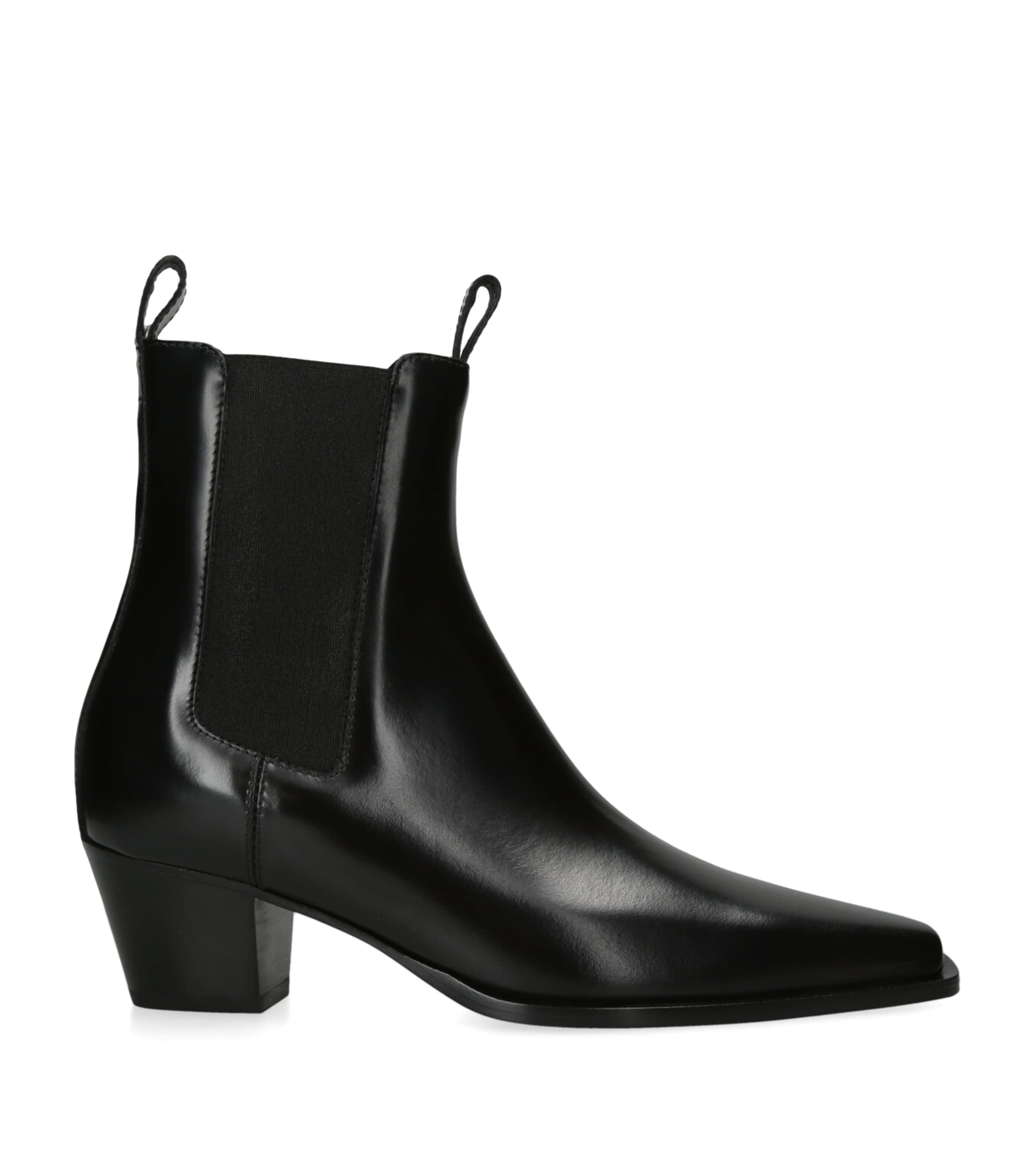 Black Leather The City Ankle Boots 50