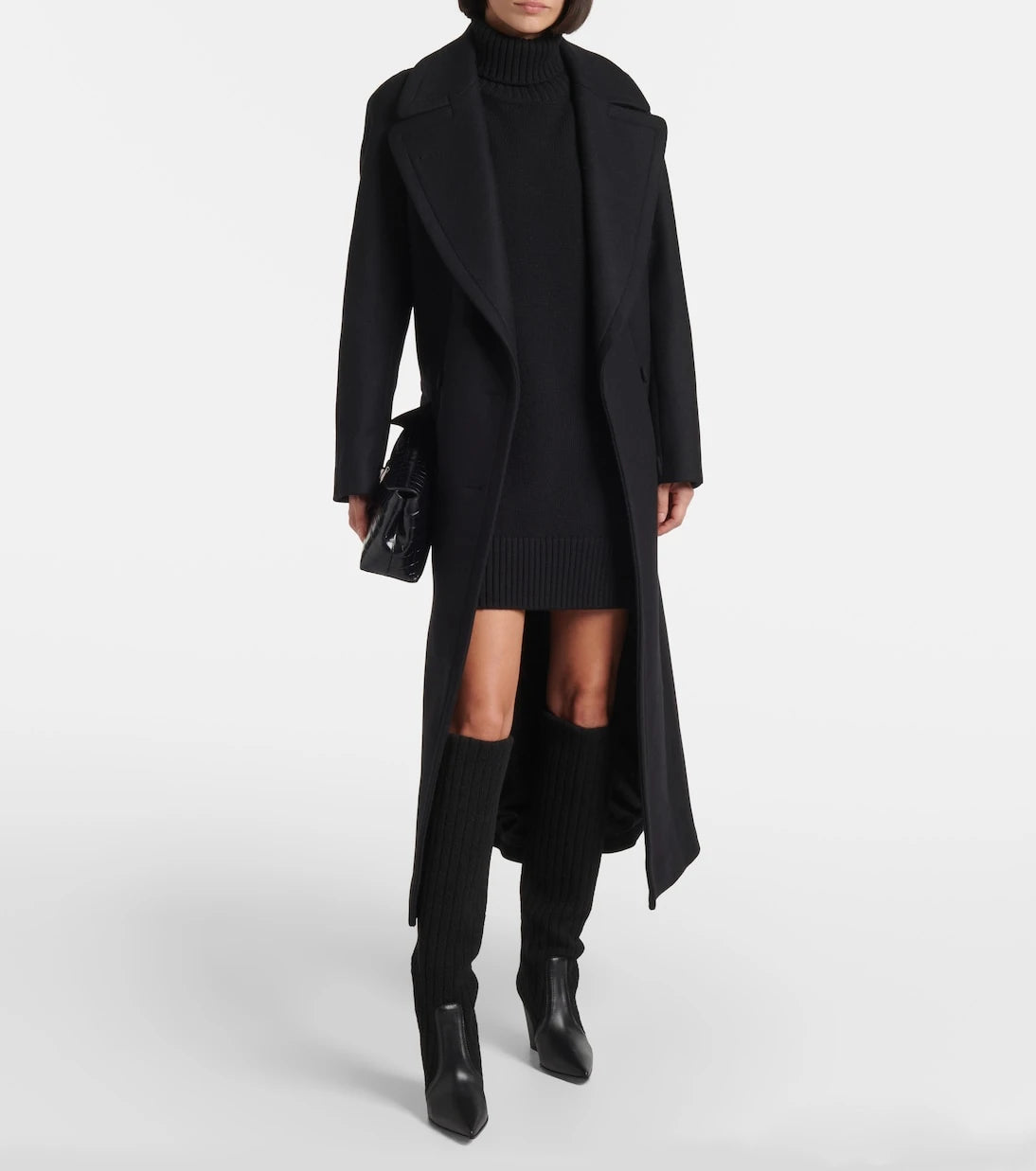 Gianvito Rossi - Leather-trimmed knee-high boots