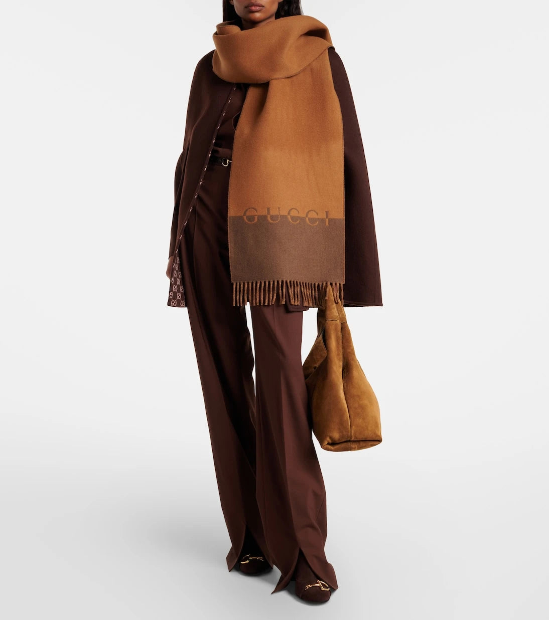 Gucci - وشاح شعار من الصوف والكشمير