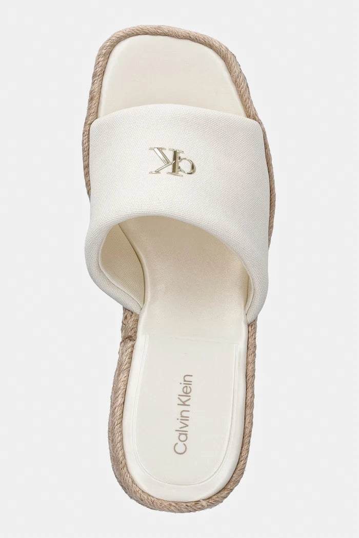 Calvin Klein kadın wedge espadril platform ayakkabı WEDGE ESPAD 70 CANVAS MG