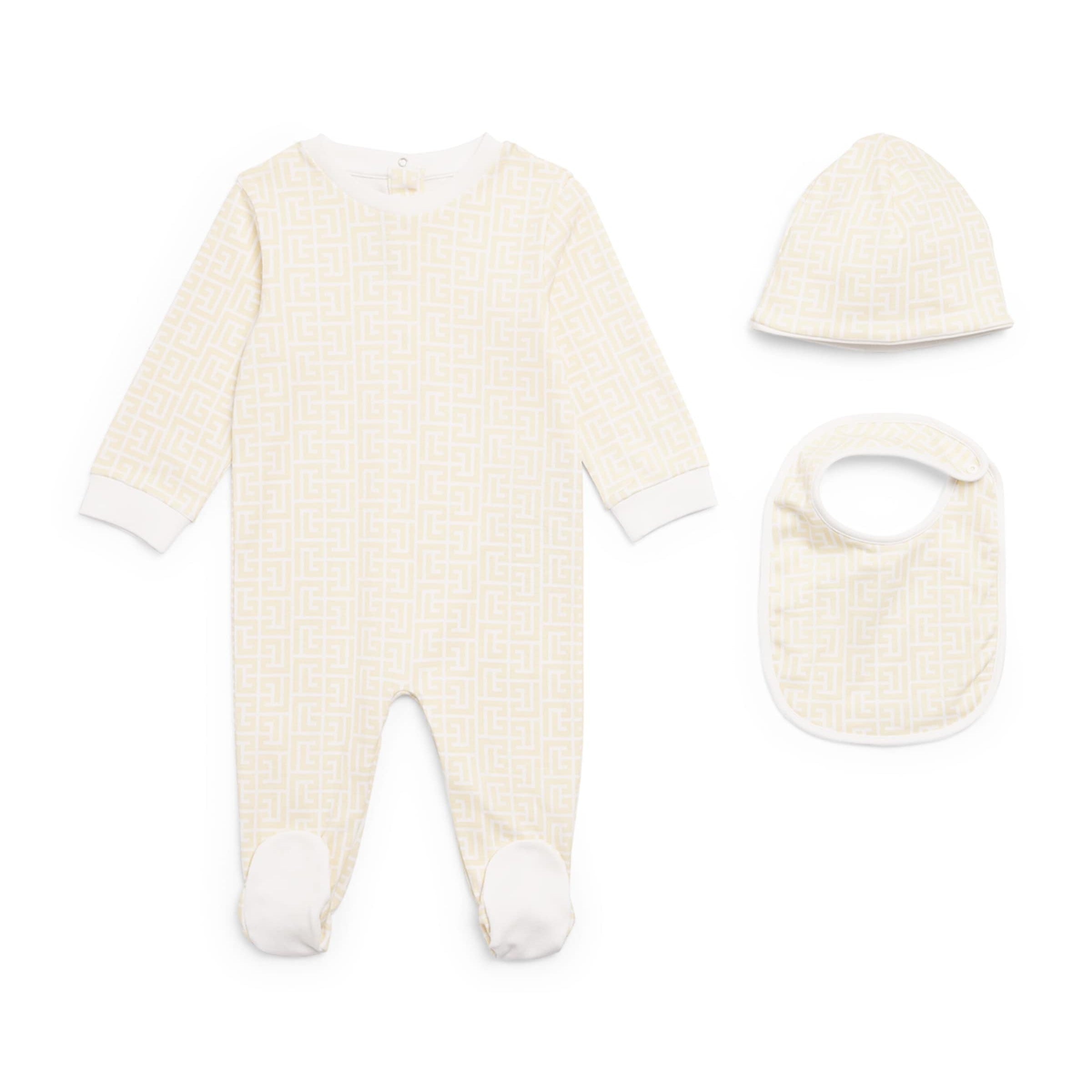 Balmain Kids All-In-One, Bib and Hat Set (3-9 Months)