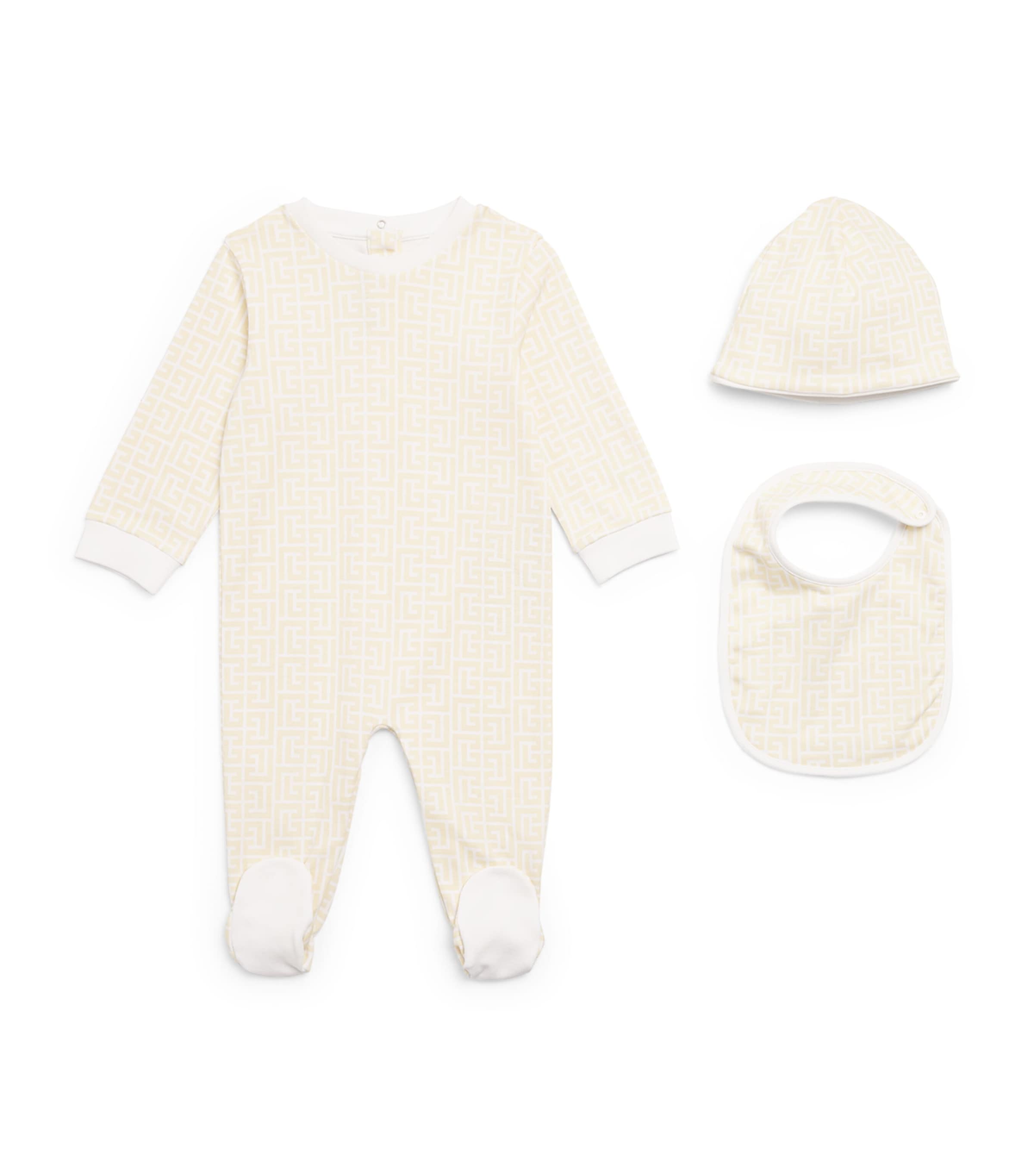 Balmain Kids All-In-One, Bib and Hat Set (3-9 Months)