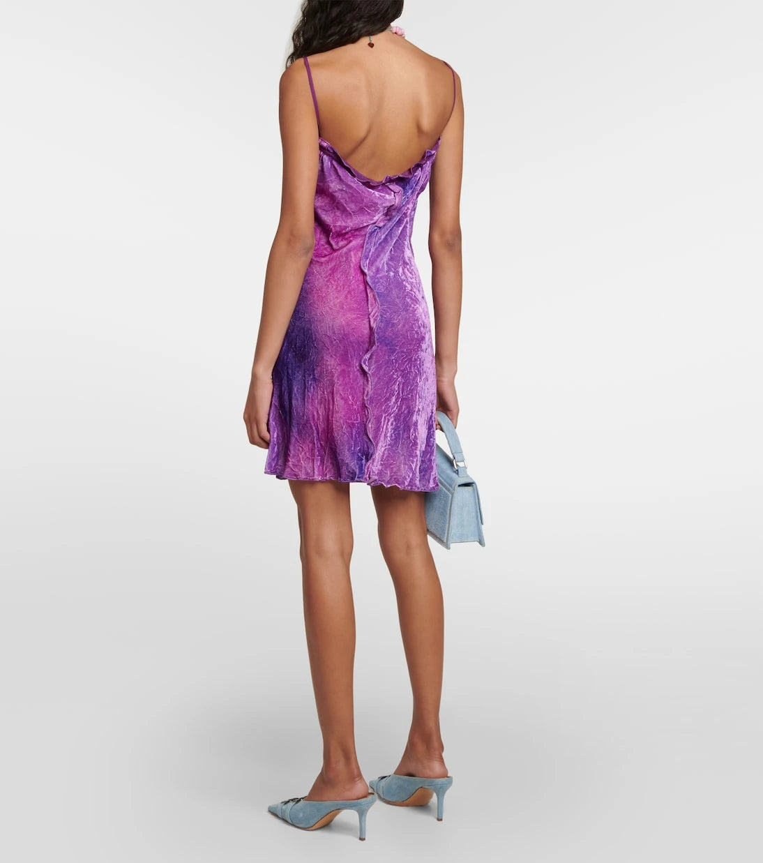Acne Studios - Flocked velvet minidress
