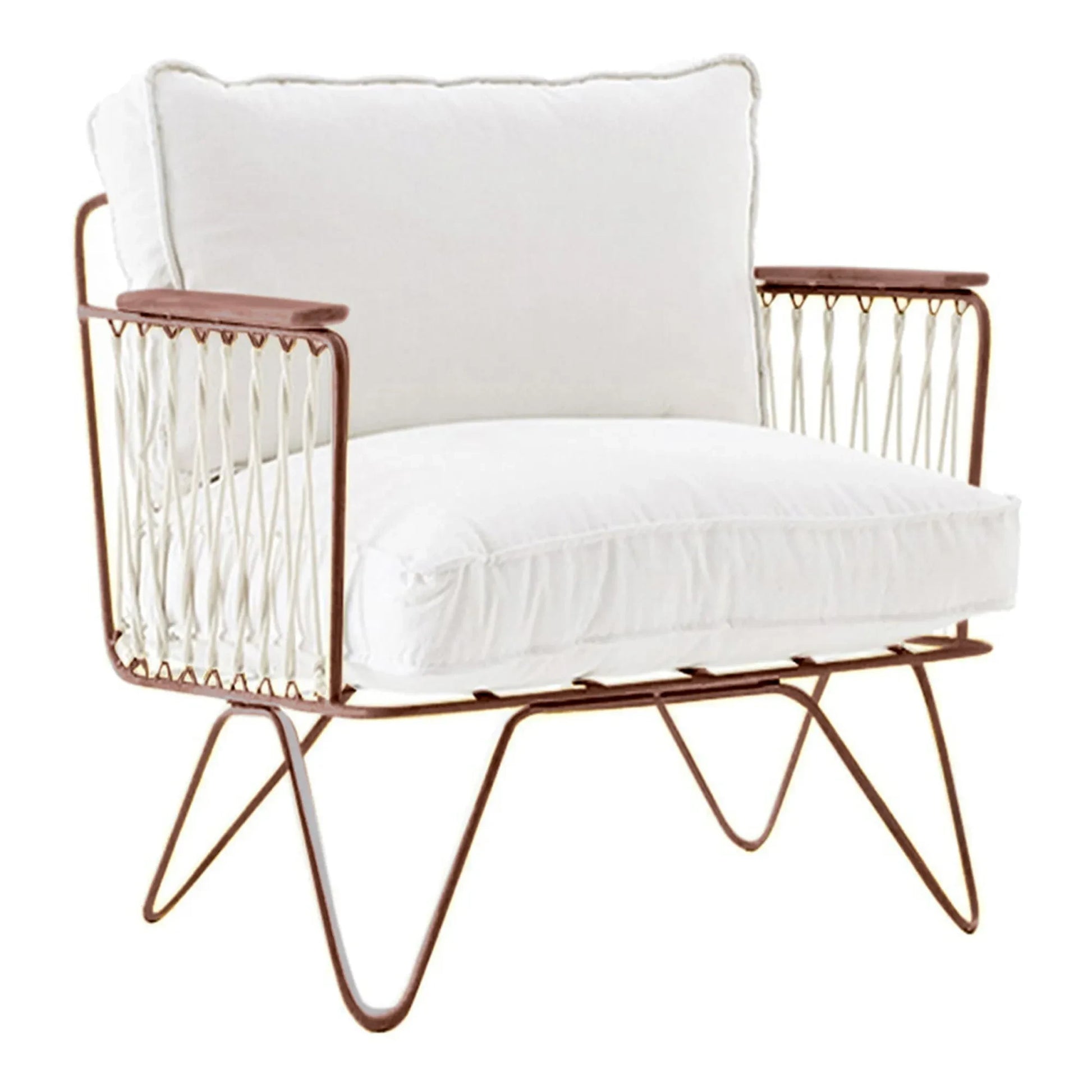 Honoré - Croisette Armchair - Brown Epoxy & White Cotton | Brown