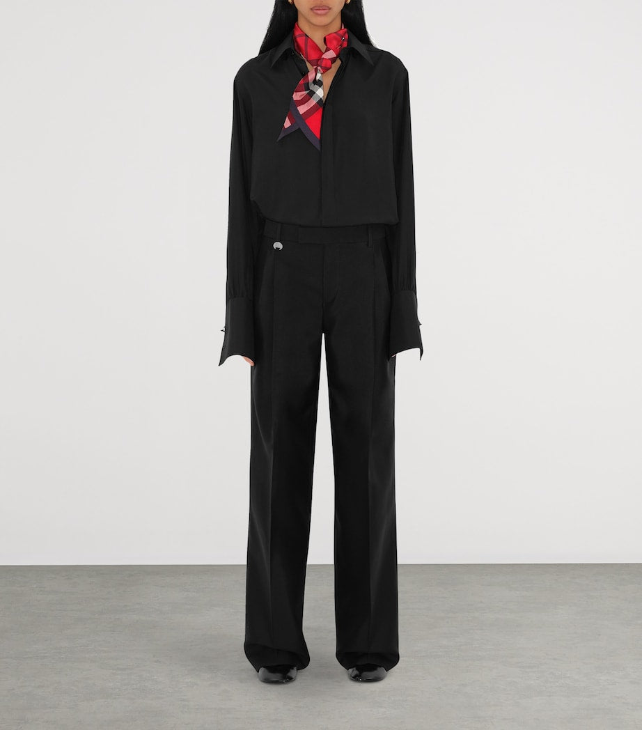 Silk Skinny Check Scarf