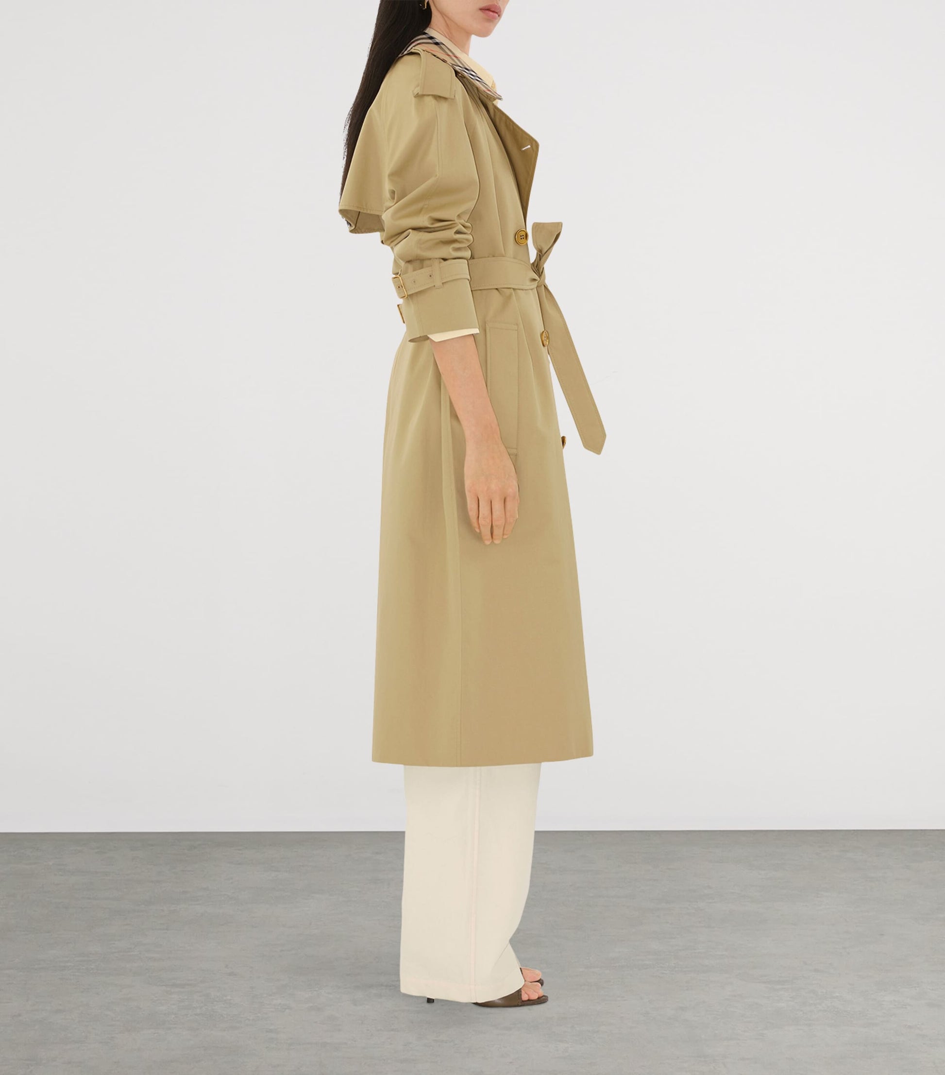 Burberry Beige Long Castleford Trench Coat