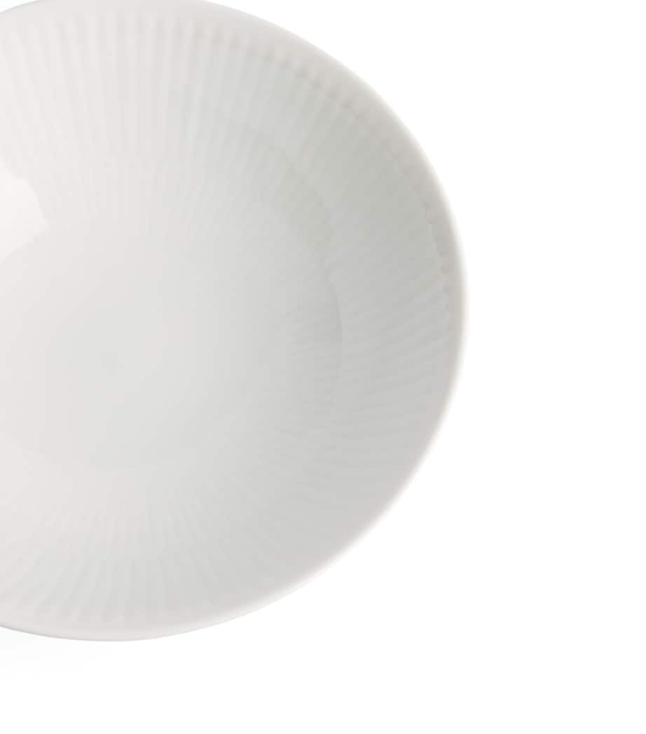 Set of 2 White Fluted Bowls (15cm)