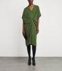 Yves Salomon Green Silk Crepe Dress