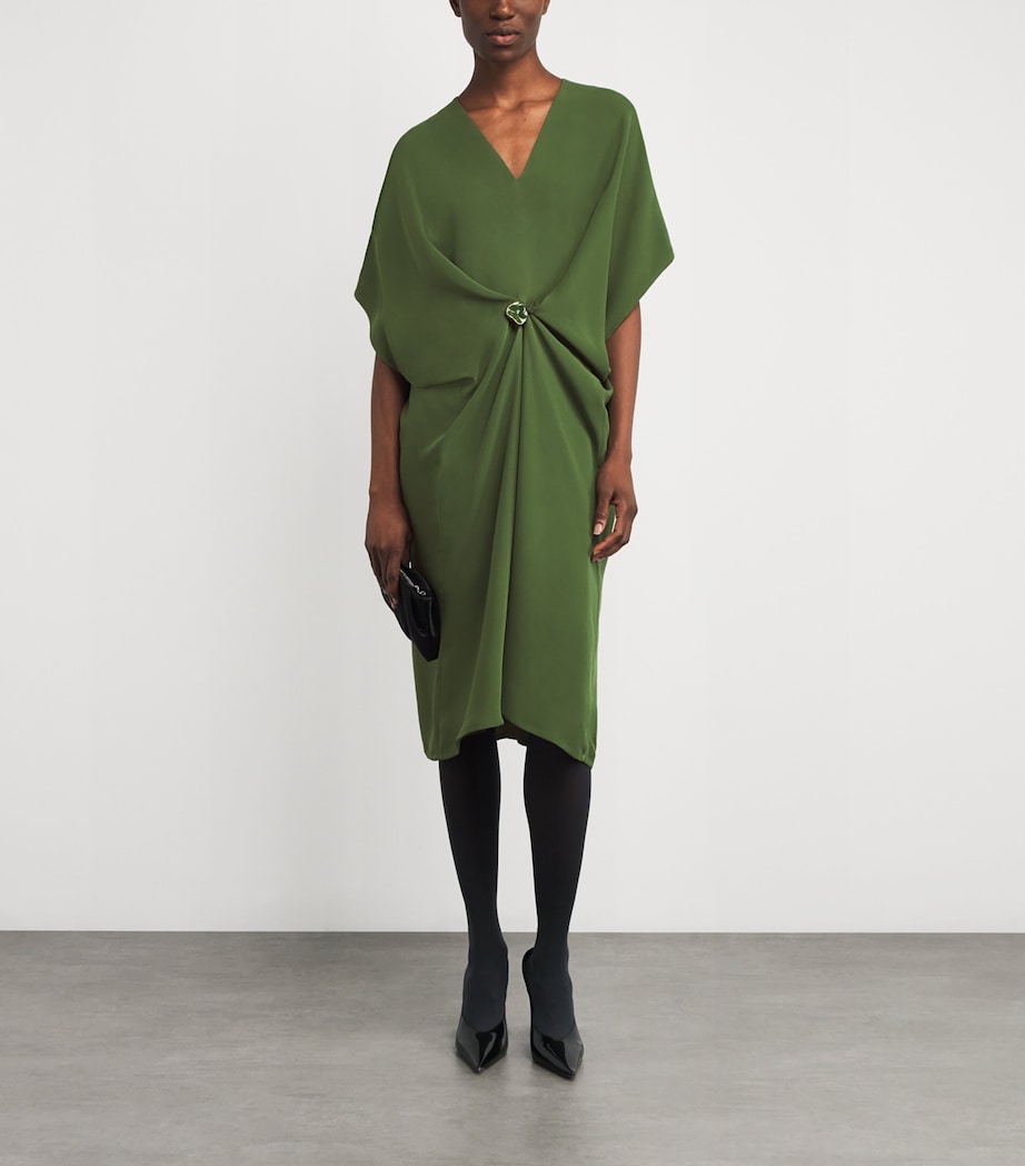 Green Silk Crepe Dress