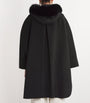 Wool-Cashmere Fox-Trim Cape Coat