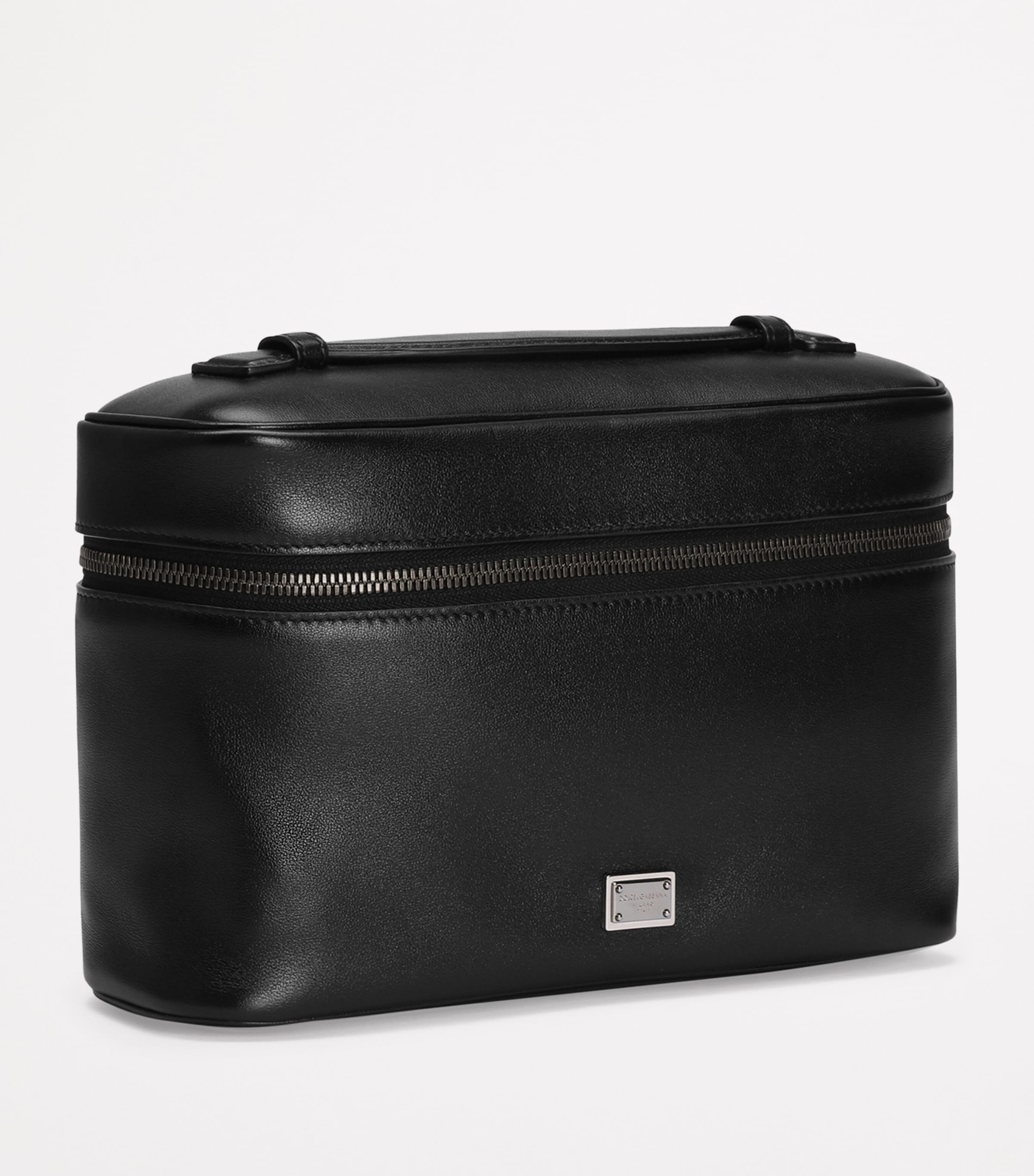 Dolce & Gabbana Leather Logo Plaque Toiletry Bag