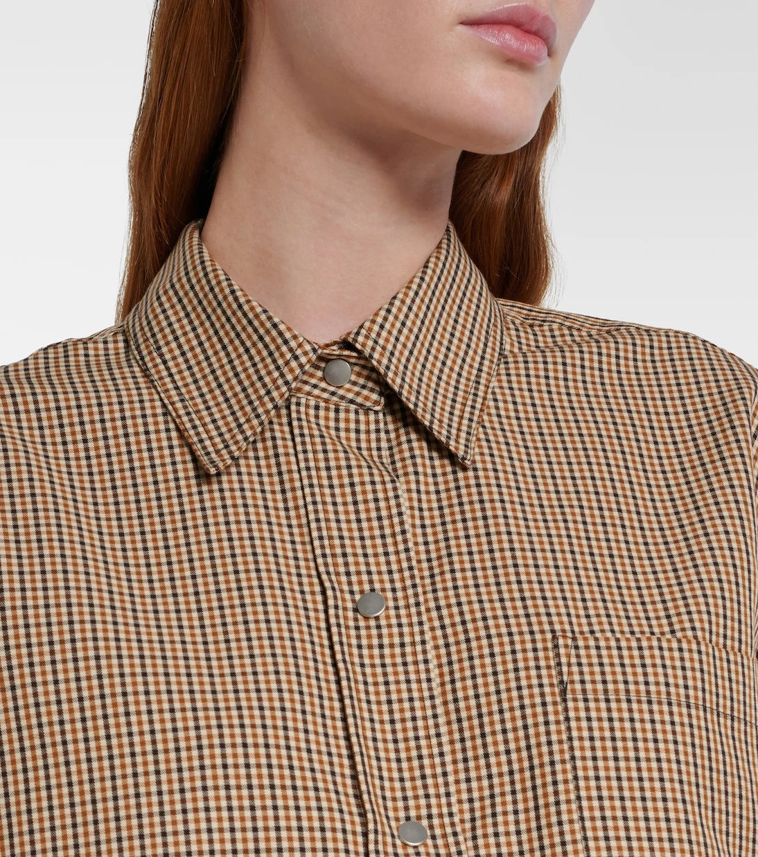 Vince - Checked cotton-blend shirt