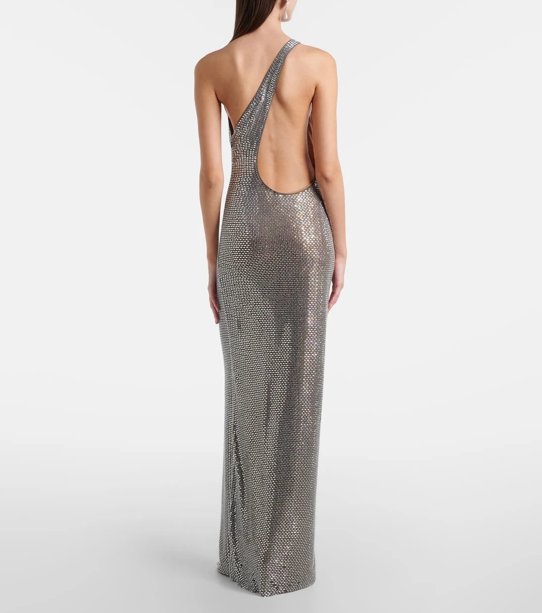 Self-Portrait - Embellished one-shoulder gown