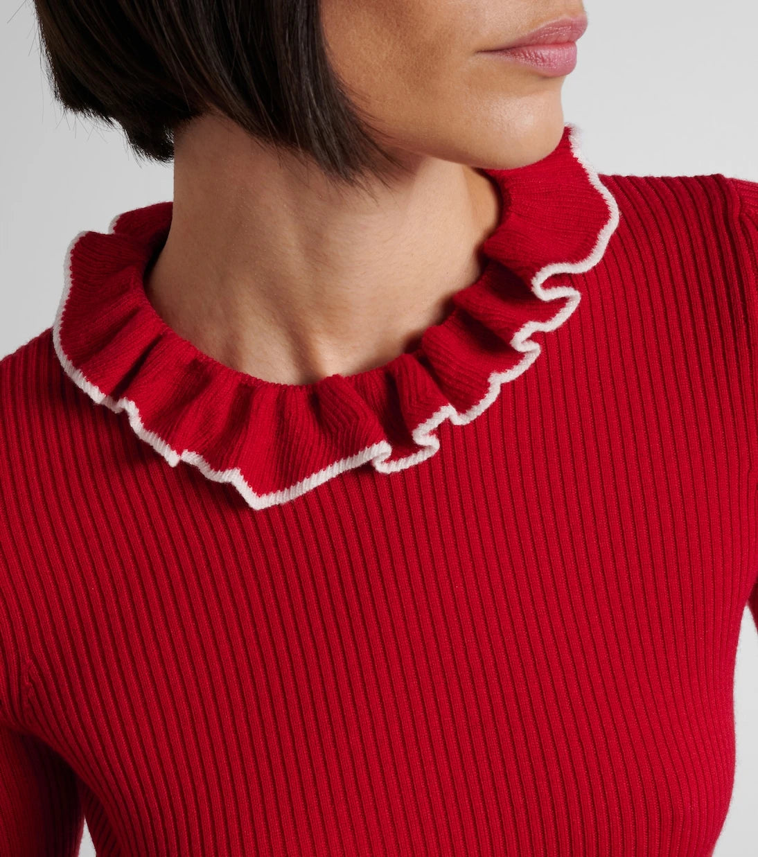 Valentino - Ruffled virgin wool sweater