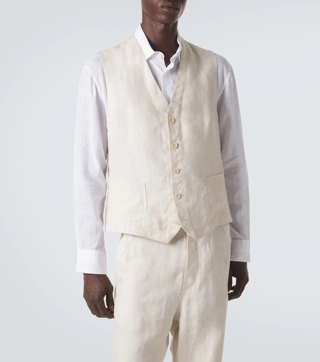 Brunello Cucinelli - Herringbone linen vest