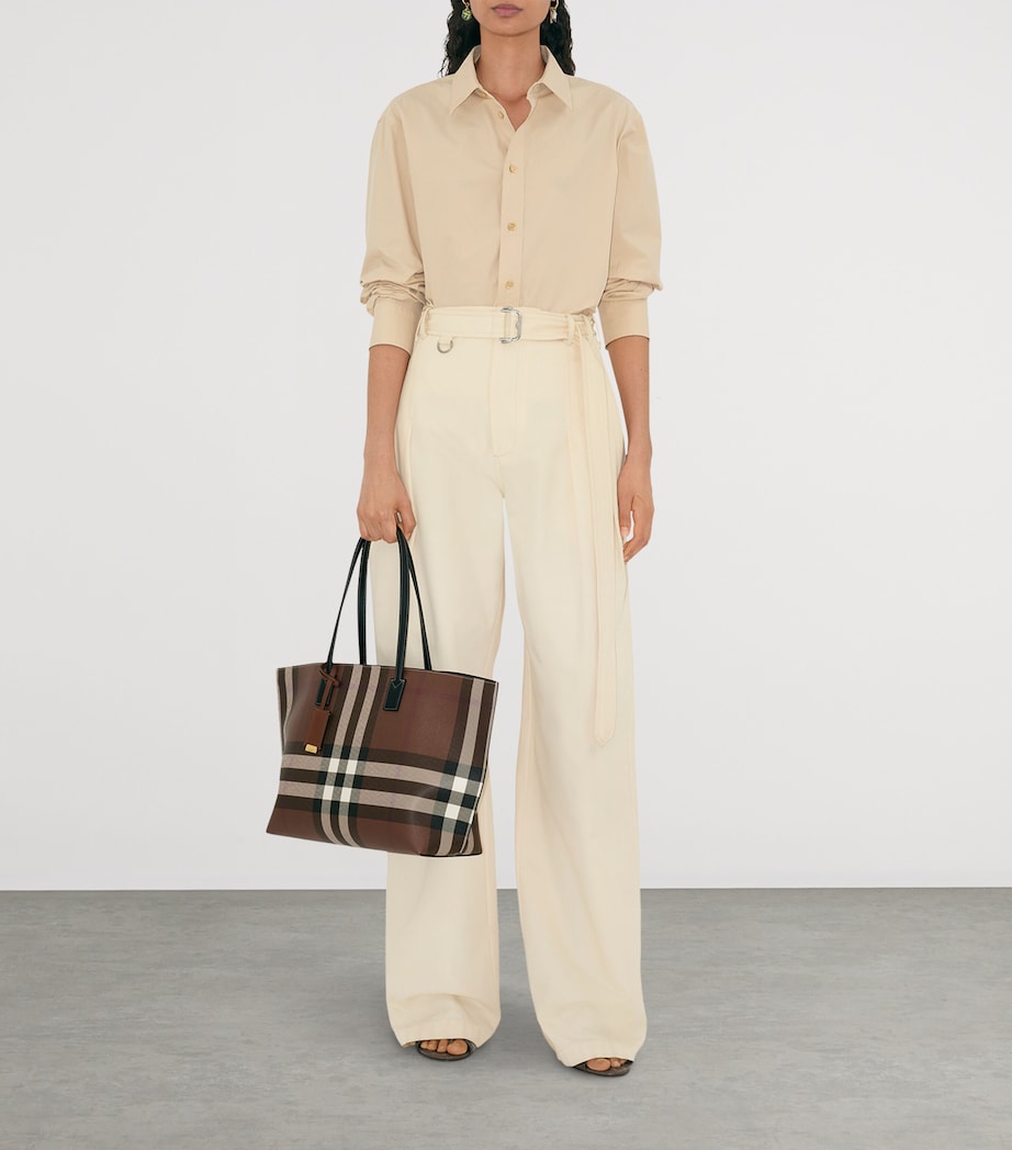 Burberry Brown Medium Check Tote Bag