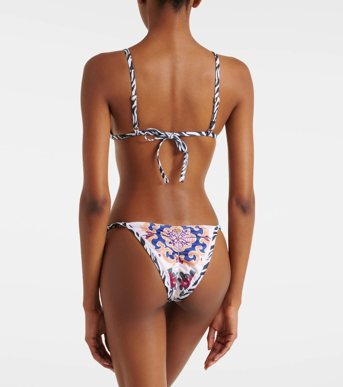 Bananhot - Pracy embellished printed bikini bottoms