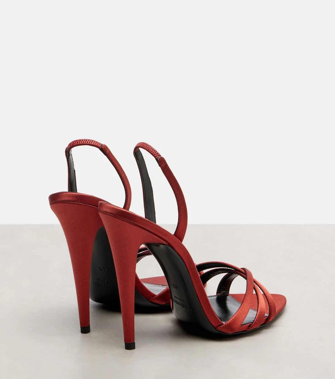 Saint Laurent - Kate crêpe satin slingback sandals