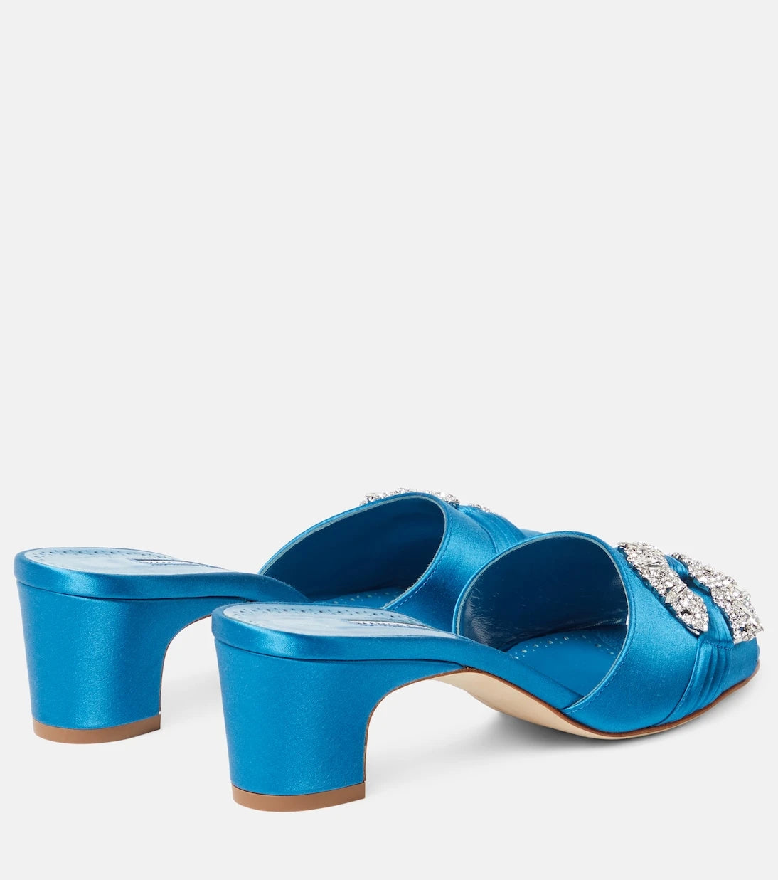 Manolo Blahnik - Prinap 50 embellished satin mules