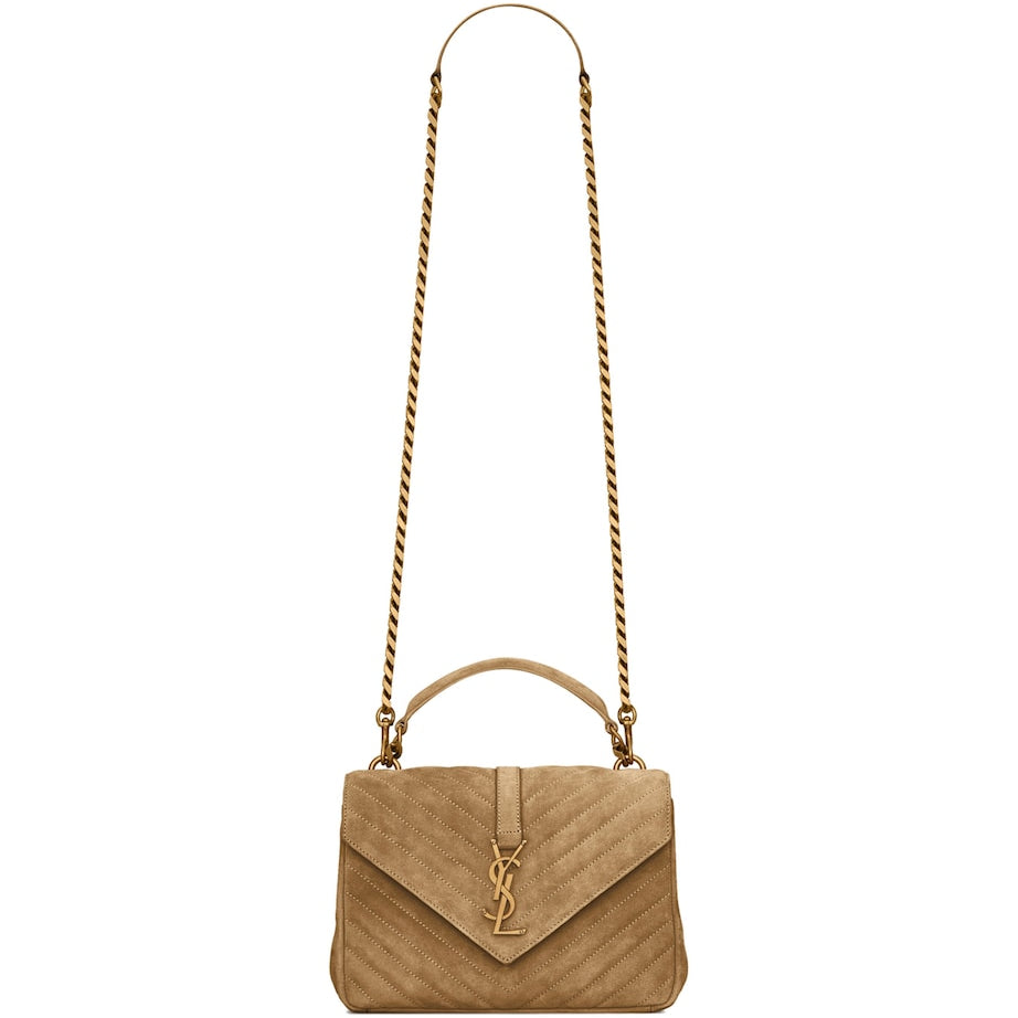 Green Medium Suede Collège Top-Handle Bag