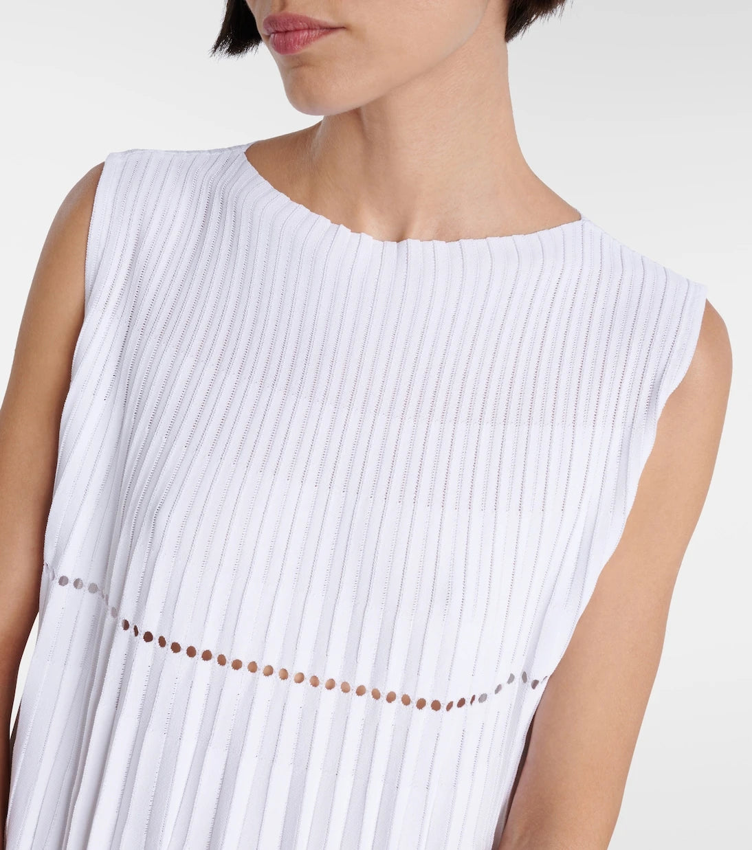 Alaïa - Plissé pointelle minidress