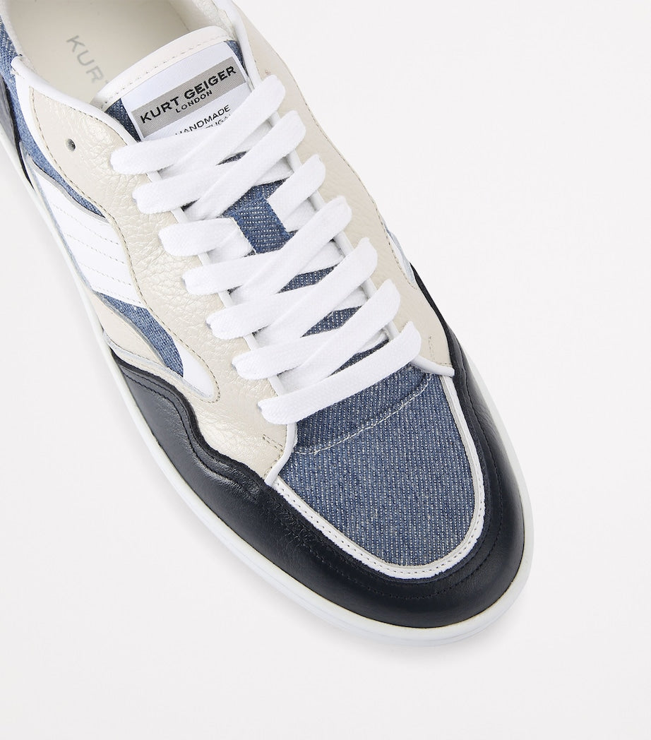 Denim-Leather Benn Sneakers