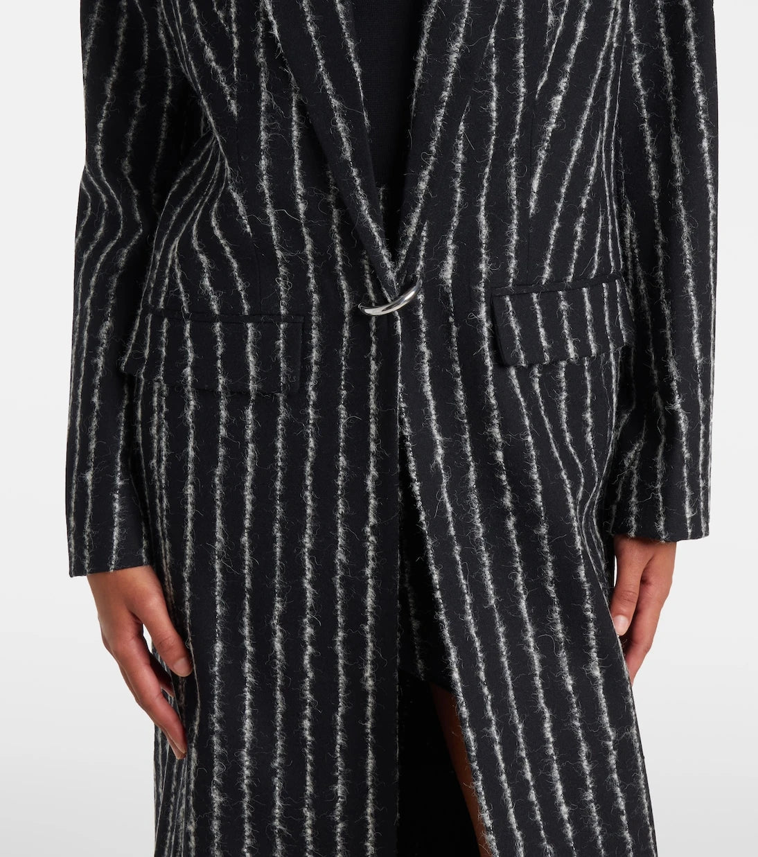 Mugler - Pinstripe wool-blend coat