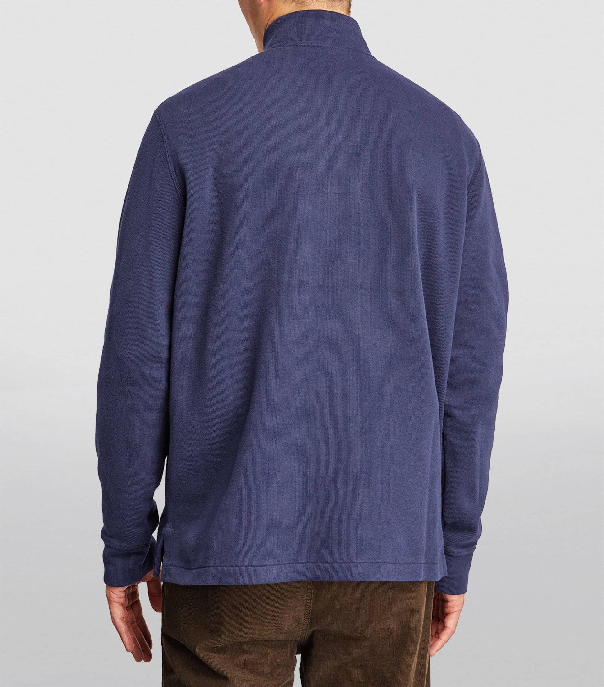 Polo Ralph Lauren Navy Cotton Quarter-Zip Sweater
