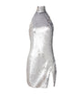 Silver Sequinned Halterneck Mini Dress