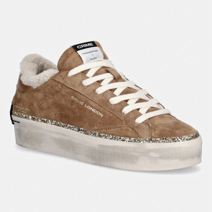 Crime London DISTRESSED PLATFORM маратонки дамски от велур