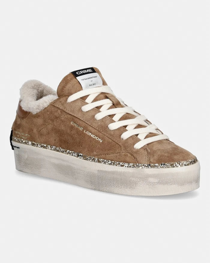 Crime London DISTRESSED PLATFORM маратонки дамски от велур