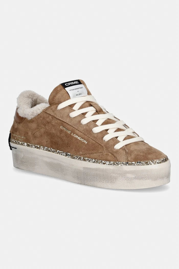 Crime London DISTRESSED PLATFORM маратонки дамски от велур