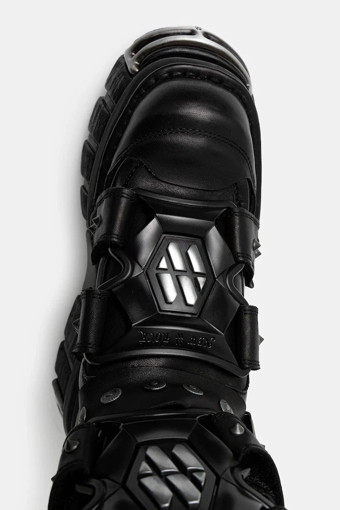 New Rock CRUST NEGRO, TOWER NEGRO E14 ACERO Deri Botlar