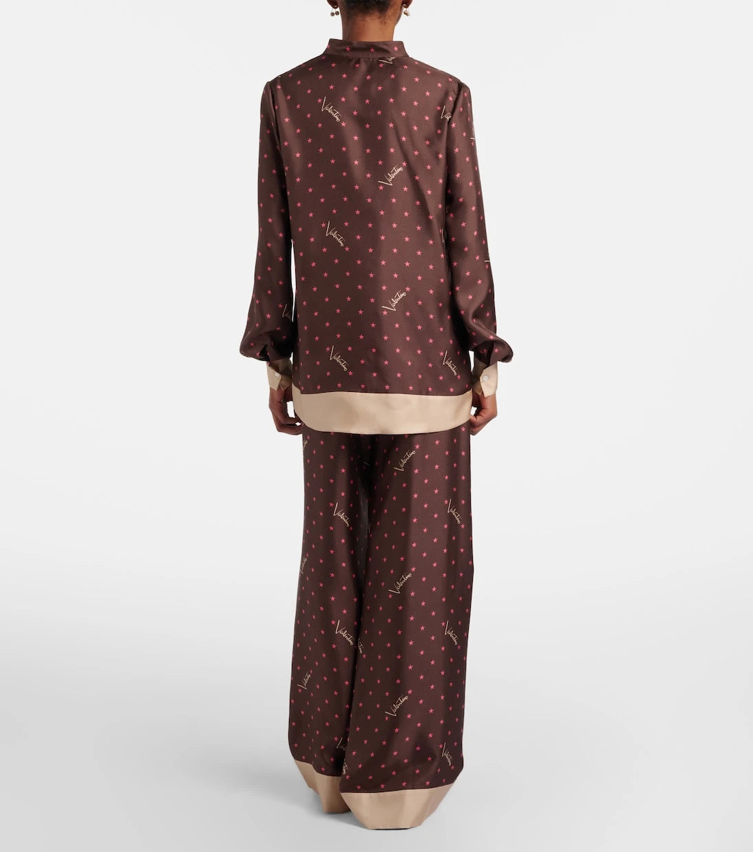 Valentino - Printed silk twill palazzo pants