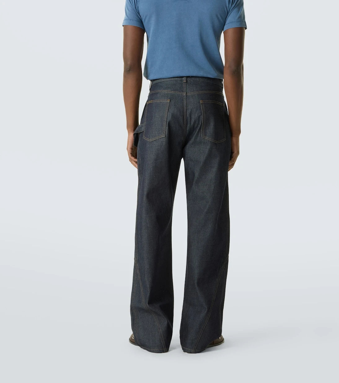 JW Anderson - Twisted embroidered cotton wide-leg jeans