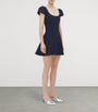 McQueen Blue Wool-Blend Mini Dress