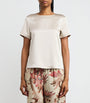 Weekend Max Mara White Satin-Front T-Shirt