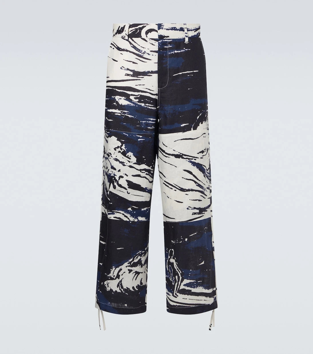 Commas - Printed linen straight pants