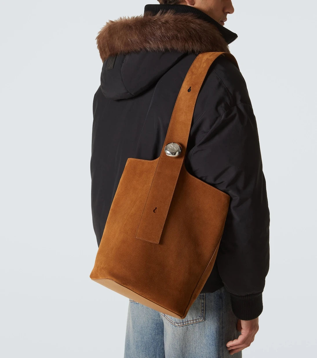 Loewe - Pebble Large suede tote bag