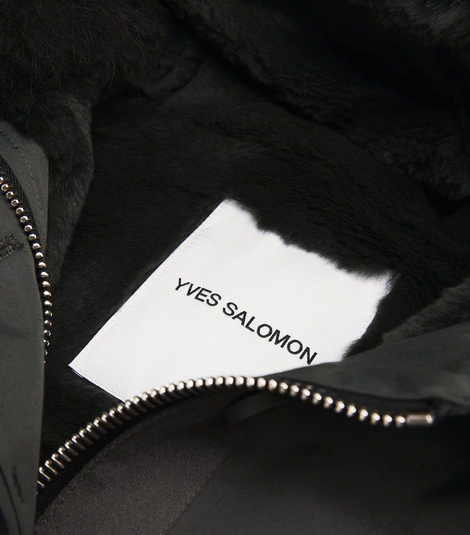 Beige Fox-Rabbit Blended-Cotton Parka (85cm)