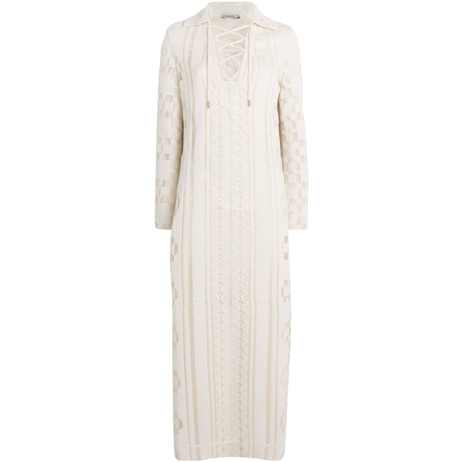 Simkhai White Lace-Up Wiliama Maxi Dress