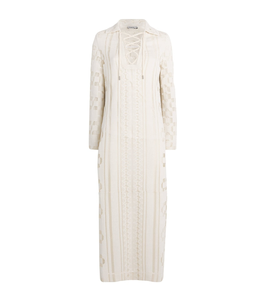 Simkhai White Lace-Up Wiliama Maxi Dress