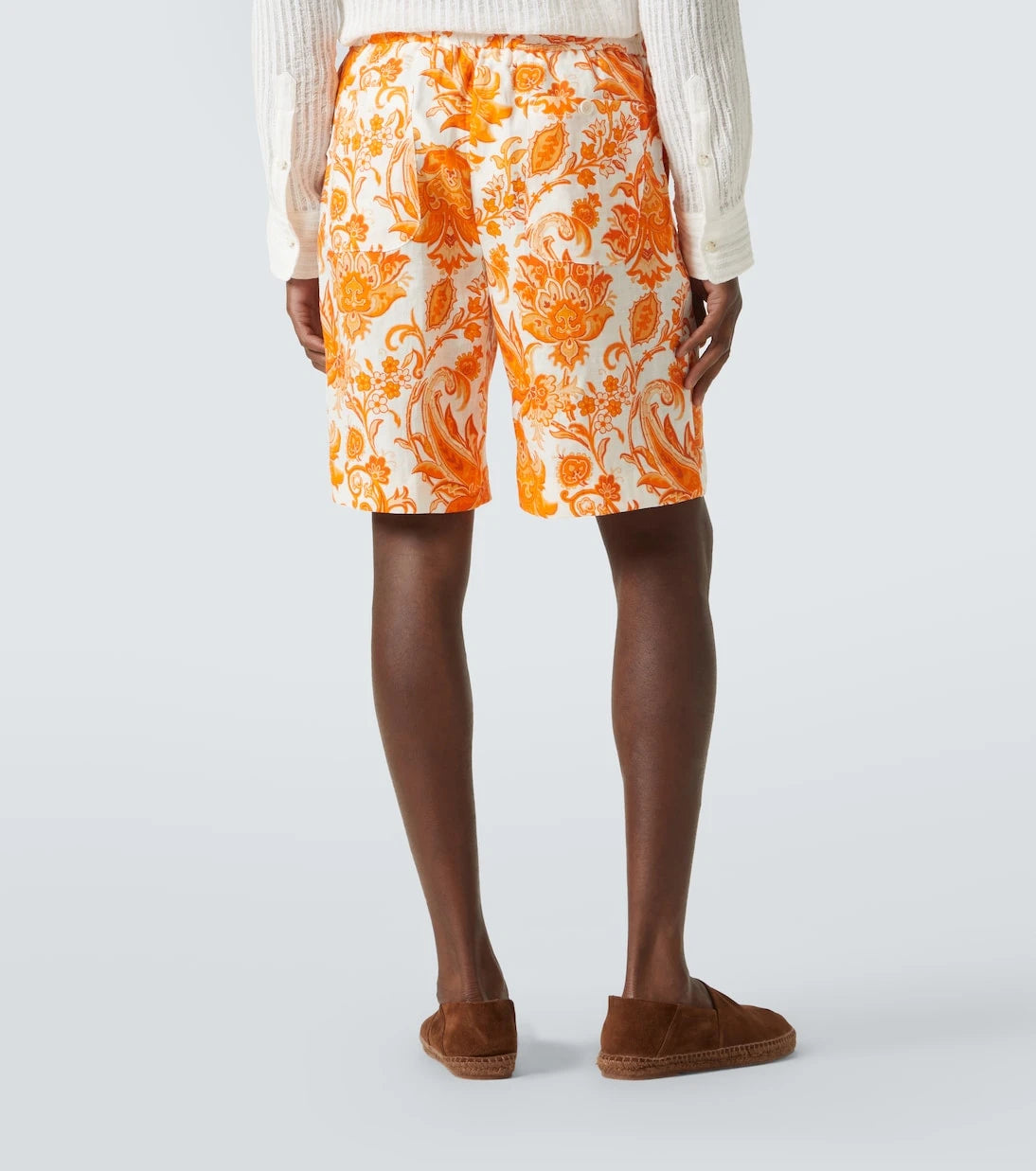 Etro - Paisley linen Bermuda shorts