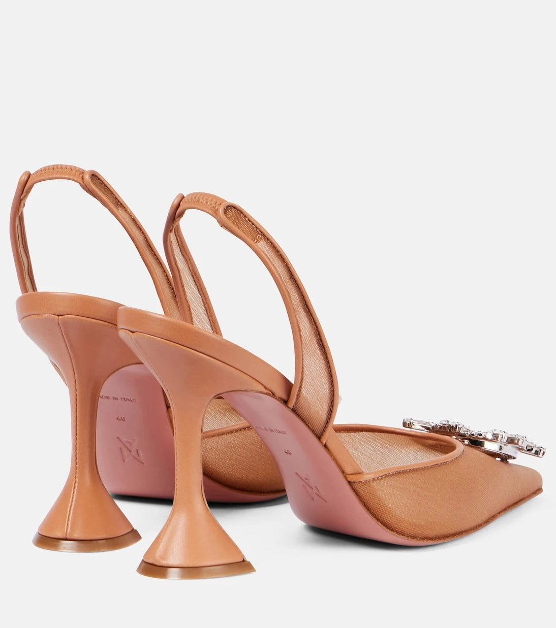 Amina Muaddi - Begum 95 mesh slingback pumps