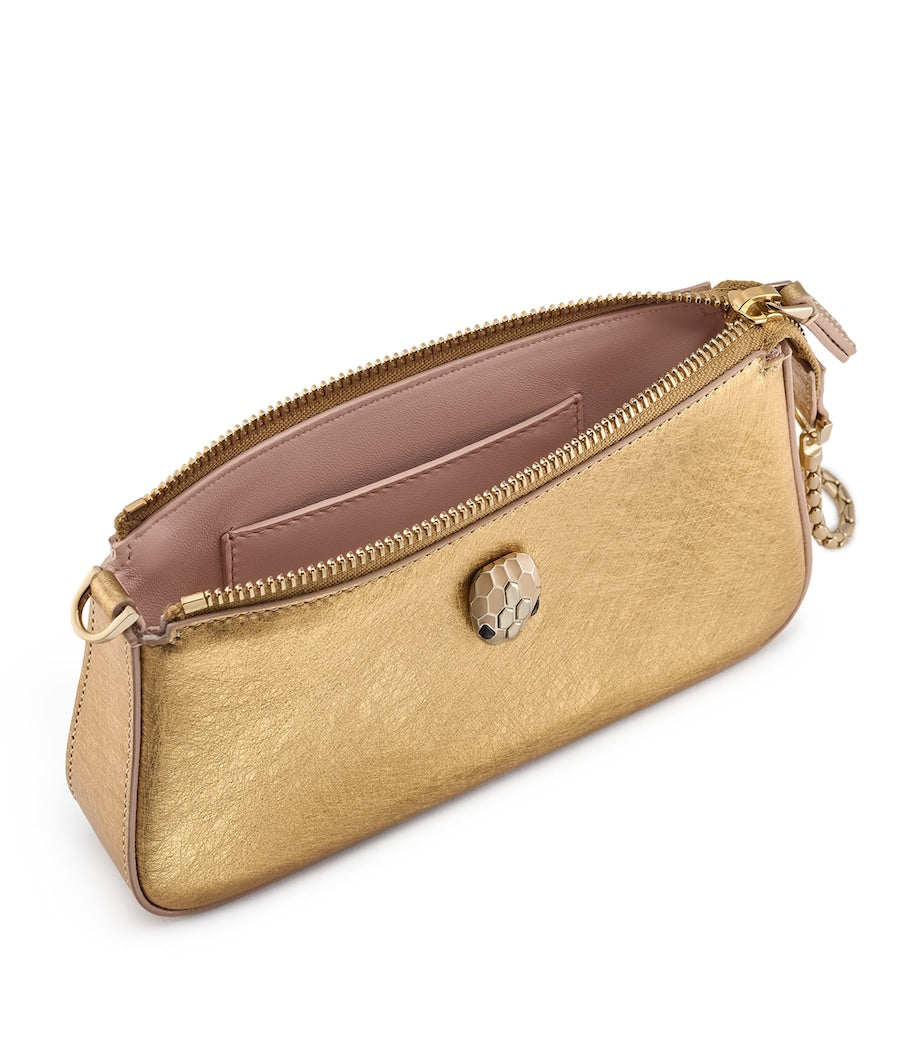 Bvlgari Gold Leather Serpenti Forever Clutch Bag