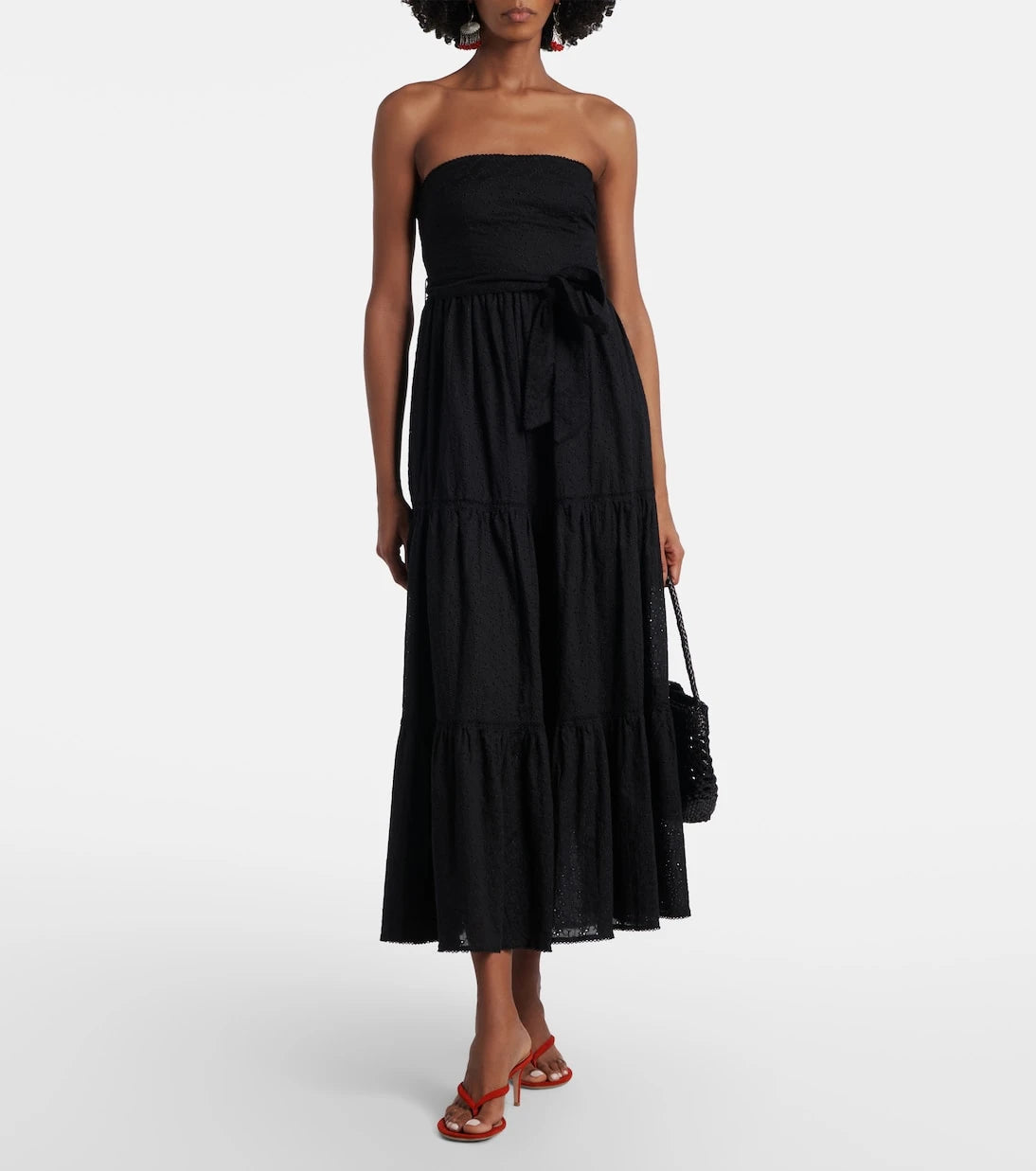 Poupette St Barth - Thelma strapless cotton maxi dress