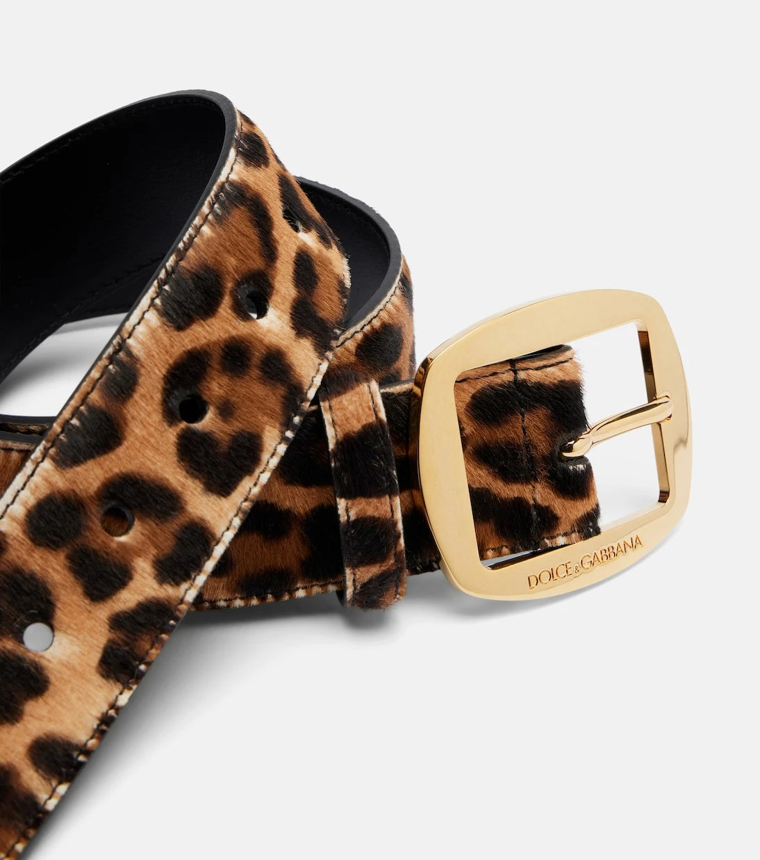 Dolce&Gabbana - Leopard-print calf hair belt