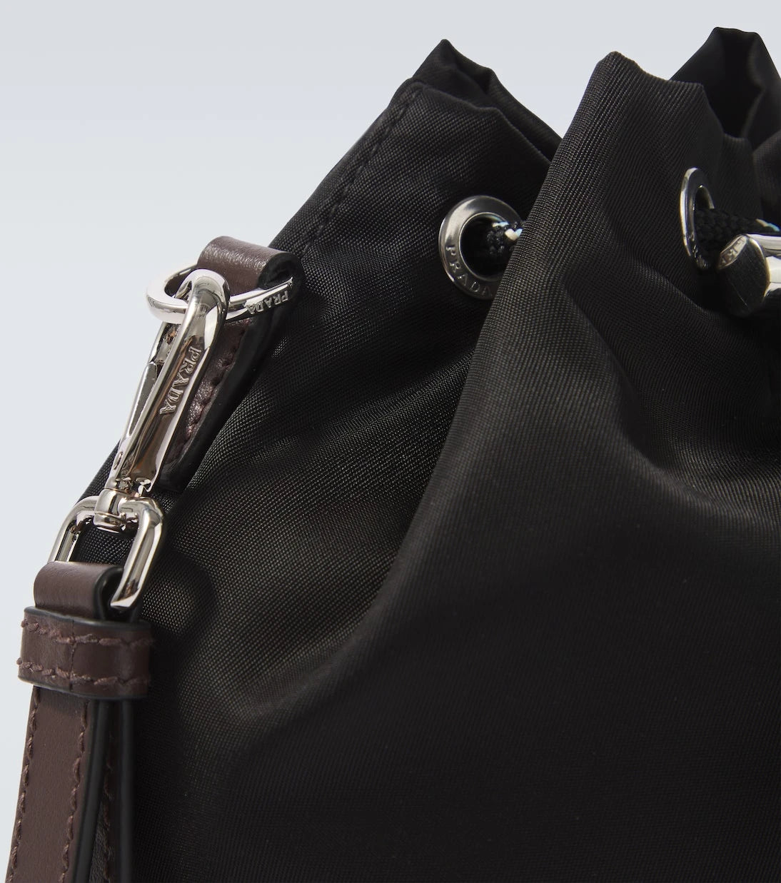 Prada - Prada Speedrock Re-Nylon leather-trimmed pouch