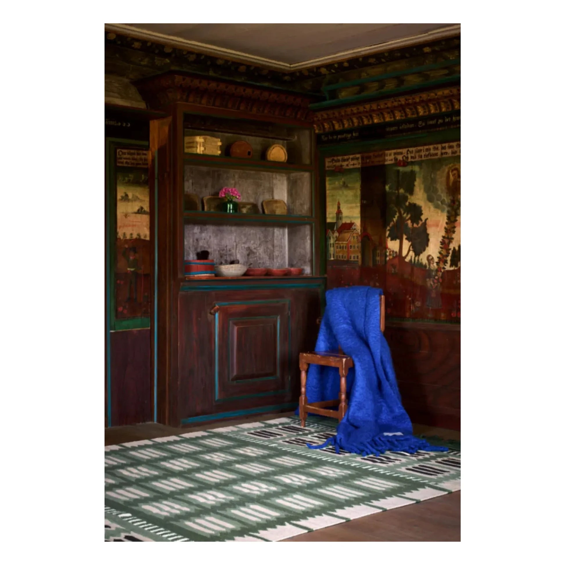 Layered - Röllakan Hilma wool rug | Green